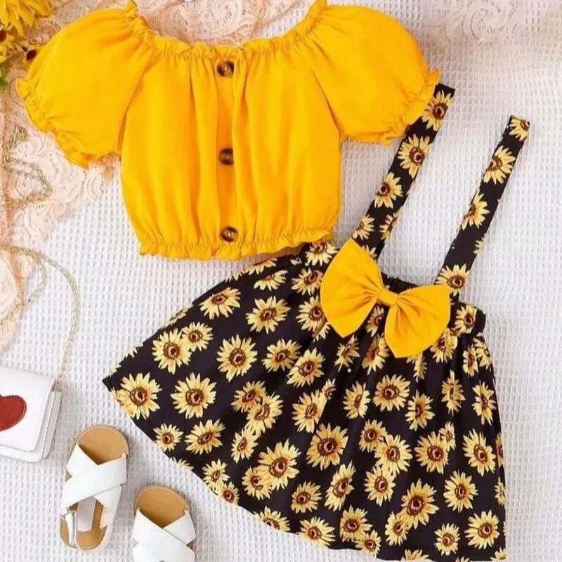 بلوز و دامن دخترانه کرپ مناسب 6 ماه تا 7 سال