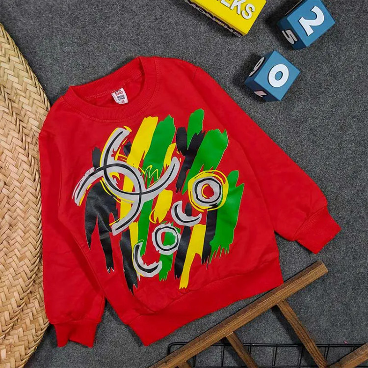 بلوز دخترانه پنبه ای یقه گرد آستین کش بافت پاییزه و زمستانه