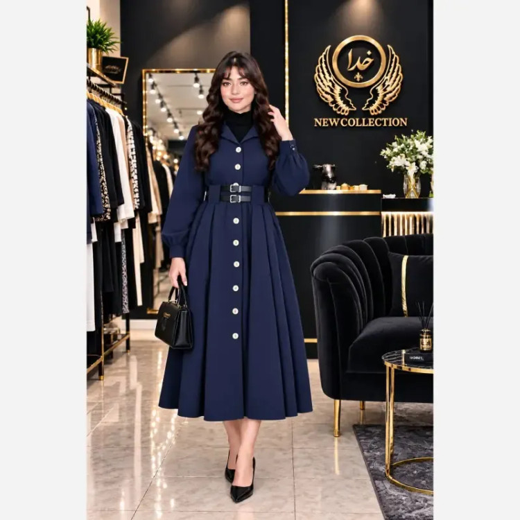 مانتو دو کمربندی دانشجویی لنین و بابوس فری سایز 38 تا 46