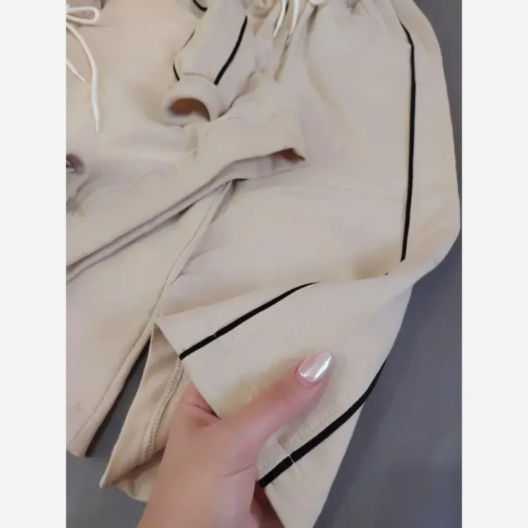 ست هودی شلوار پاییزه بچگانه دورس پنبه لاکرا دار مدل مهشید