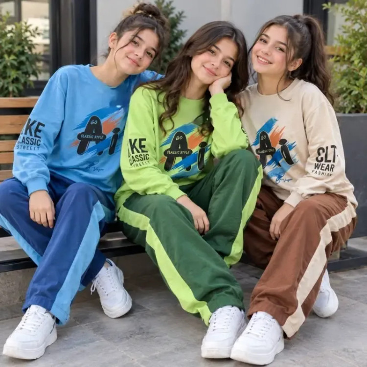 ست اسپرت دخترانه و پسرانه پنبه دورس دو نخ لاکرادار سایز 50 تا 65