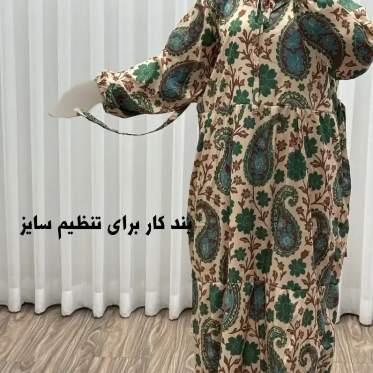 پیراهن فلور بوگاتی فری سایز تا 48 زنانه تنخور شیک و راحت چهارفصل بدون بدن نما