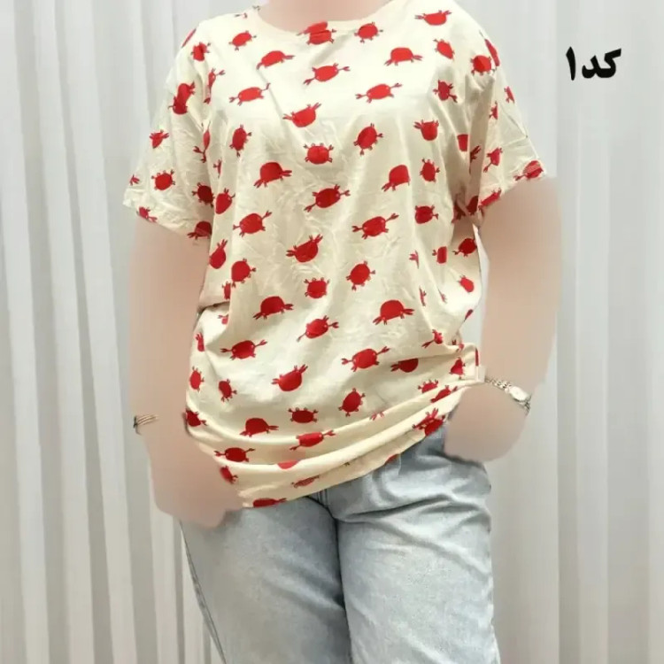 تیشرت طرحدار H&M کد 1170 آبرفت و رنگ رفت ندارد چروک نمیشود سایزبندی کامل S تا XXXL