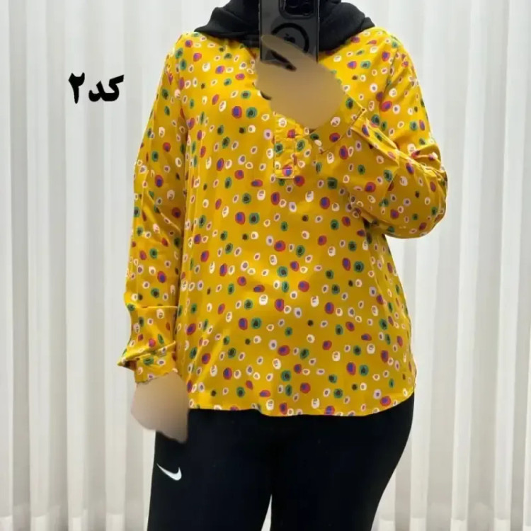 شومیز نخی وارداتی فری سایز تا سایز 50 تن خور شیک و راحت چهارفصل با دکمه جلو بدون سایه اندازی