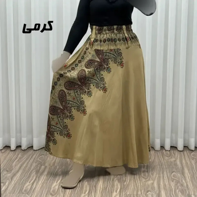 دامن وارداتی اندونزی مدل ترمه کد 1608 فری سایز مناسب تا سایز 48 قد 95 سانتیمتر سوپر نخ چهارفصل شیک و راحت