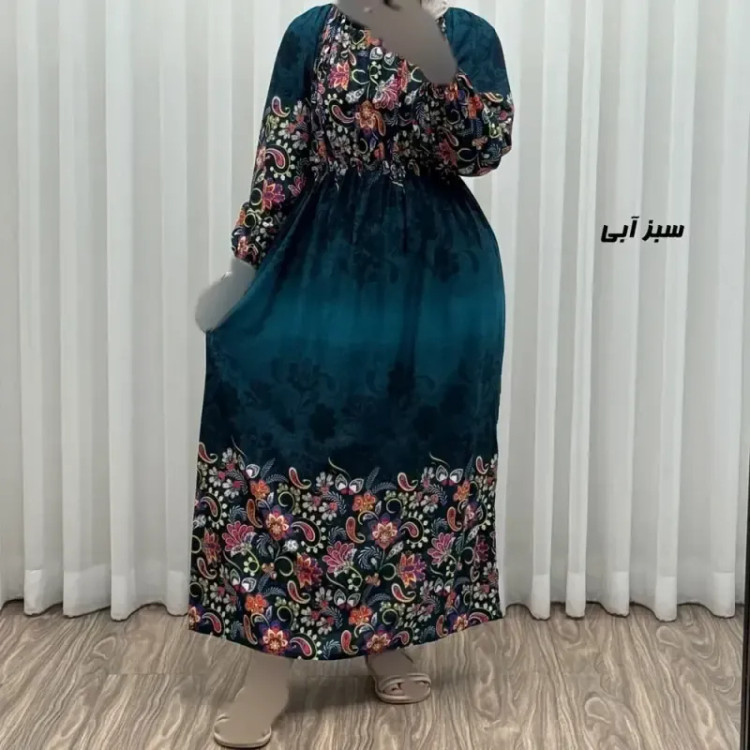 پیراهن ساحلی نخی زنانه فری سایز مدل حاشیه ترمه مناسب سایز 38 تا 50